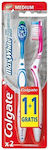 Colgate Max White Medium Zahnbürste 1+1 Pink-Blau