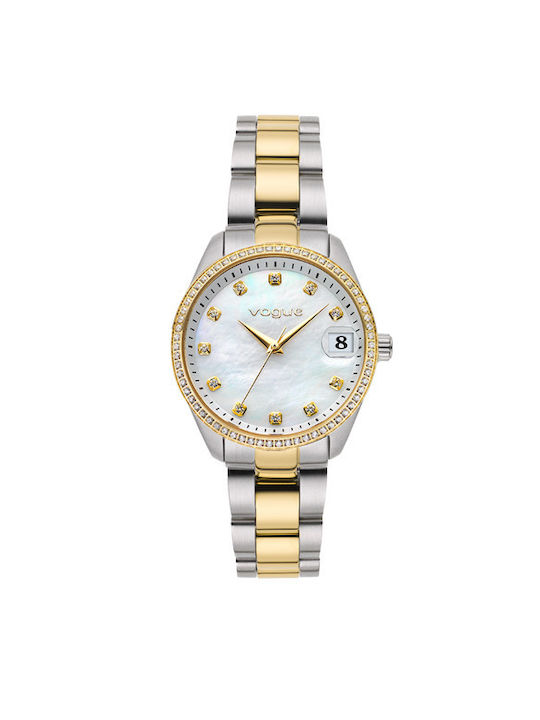 Vogue Mini Watch with White Metal Bracelet