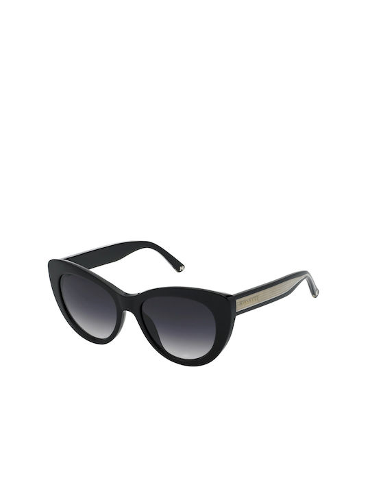 Nina Ricci Дамски Слънчеви очила с Черно Пластмасов Рамка и Черно Слънчеви очила Леща SNR375 0700