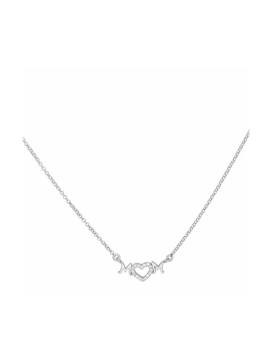 Excite-Fashion Necklace Mum from Silver with Zircon