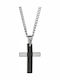 Art Collection Black Men's Cross from Steel with Chain