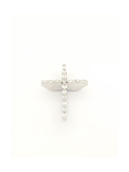 Women's White Gold Cross 18K with Chain