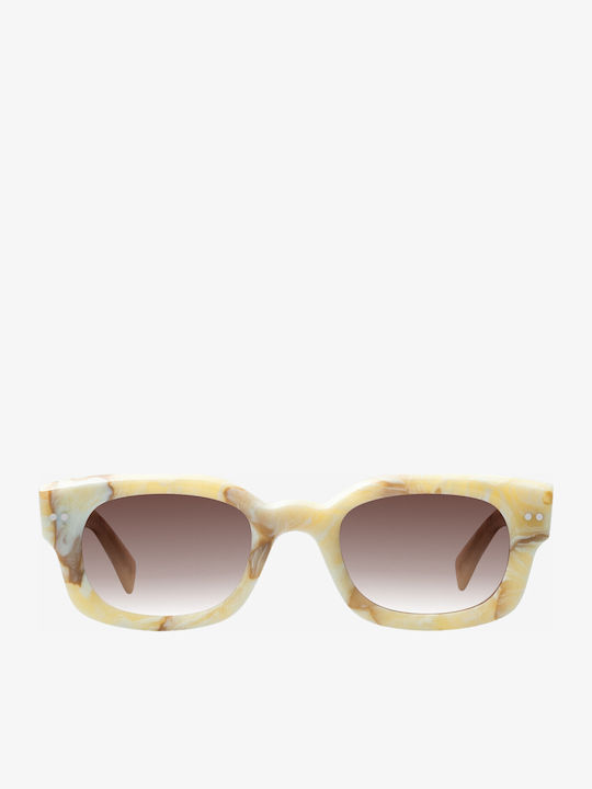 De Sunglasses Kian Marble Γυαλιά Ηλίου Μπεζ με Κοκκάλινο Σκελετό