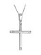 Damen Weißgold Kreuz 14K mit Kette