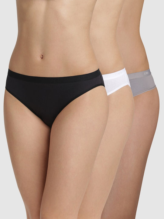 Dim Les Pockets Βαμβακερά Women's Slip 3Pack Bl...