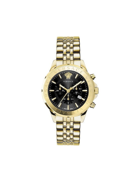 Versace Watch Chronograph Battery with Gold Metal Bracelet