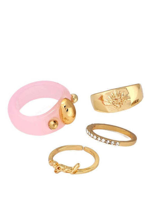 Achilleas Accessories Σετ Γυναικεία Δαχτυλίδια