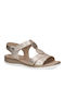 Leather Women's Flat Sandals Anatomic in Gold Color