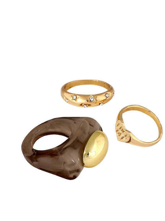 Achilleas Accessories Σετ Γυναικεία Δαχτυλίδια