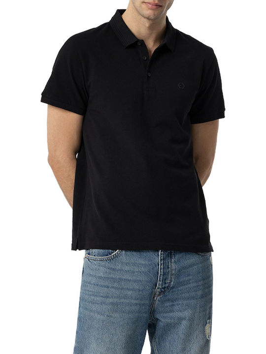 Tiffosi Men's Short Sleeve Blouse Polo Black