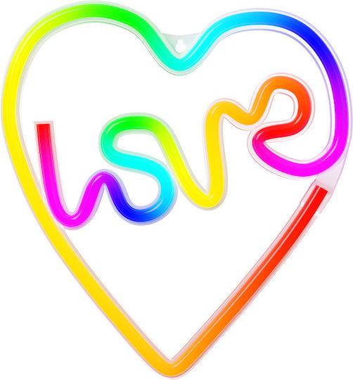 Forever Light Neon Διακοσμητικό Φωτιστικό LED RGB Love 25.5x2x28εκ.