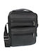 Leder Herrentasche Schulter / Crossbody Schwarz