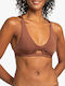 Roxy Bikini Bra Island Elongated with Adjustable Straps BROWN