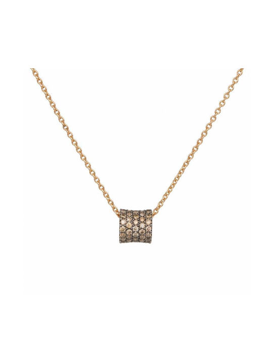 Rose Gold Necklace K18 Brown Diamonds 048536 048536 18 Karat Gold