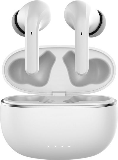 Forever BT ANC TWE-210 In-ear Bluetooth Handsfree Căști cu Carcasă de Încărcare Alb