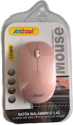 Andowl QM171 Ασύρματο Ποντίκι Ροζ