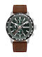 Timberland Ανδρικό Ρολόι 46mm Χρονογράφος Μπαταρίας με Καφέ Δερμάτινο Λουράκι