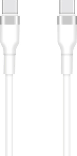 Setty USB 2.0 Cable USB-C male - USB-C 60W Λευκό 1m
