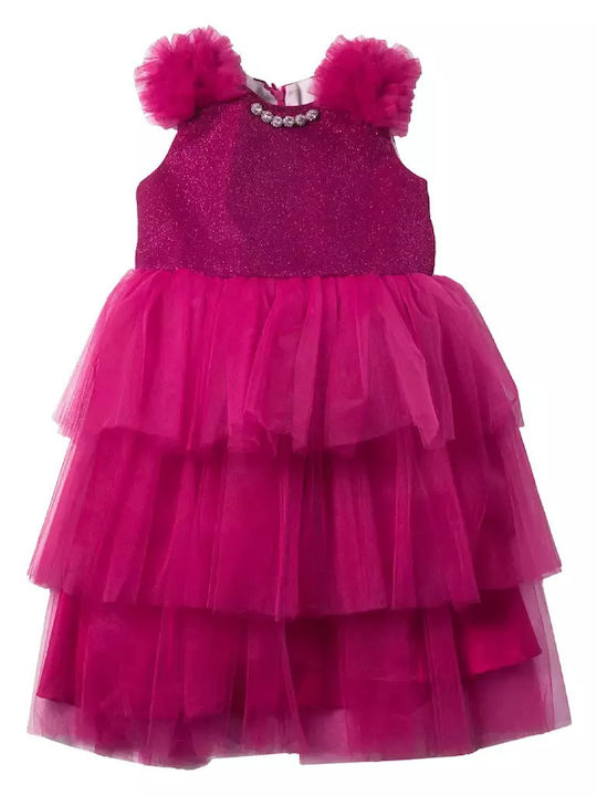 Kinderkleid Tüll Fuchsia