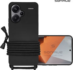 Sonique Umschlag Rückseite Silikon 0.5mm Schwarz (Redmi Note 13 Pro+)