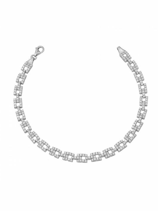 White Gold Women's Bracelet K14 with White Stones 047215 047215 Gold 14 Karats