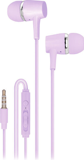 Setty In-ear Handsfree Ακουστικά με Βύσμα 3.5mm Μωβ