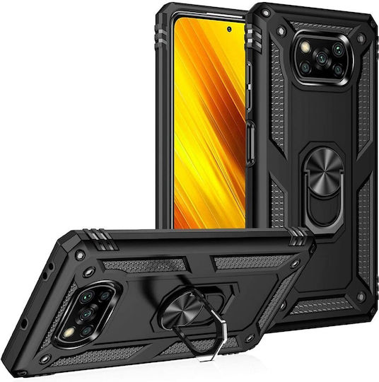 Erbord Umschlag Rückseite Metallisch Schwarz (Poco X3 NFC / X3 Pro)