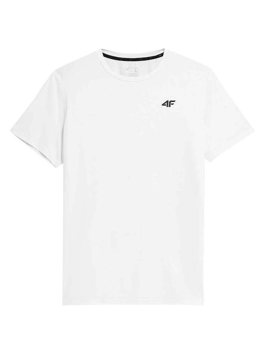 4F Herren Sportliches Kurzarmshirt Weiß