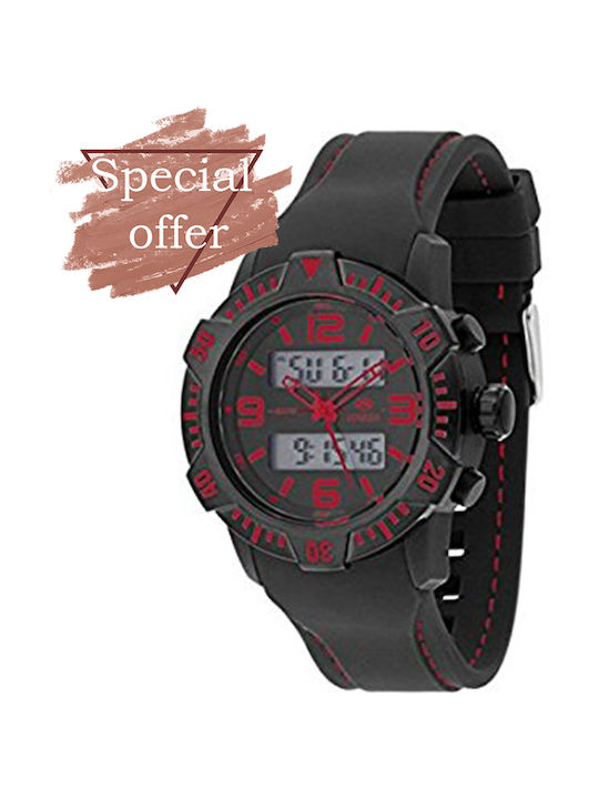 Marea Digital Watch Battery with Black Rubber Strap