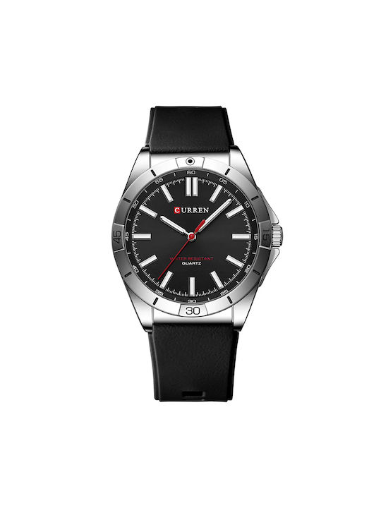 Curren Watch Battery with Black Rubber Strap