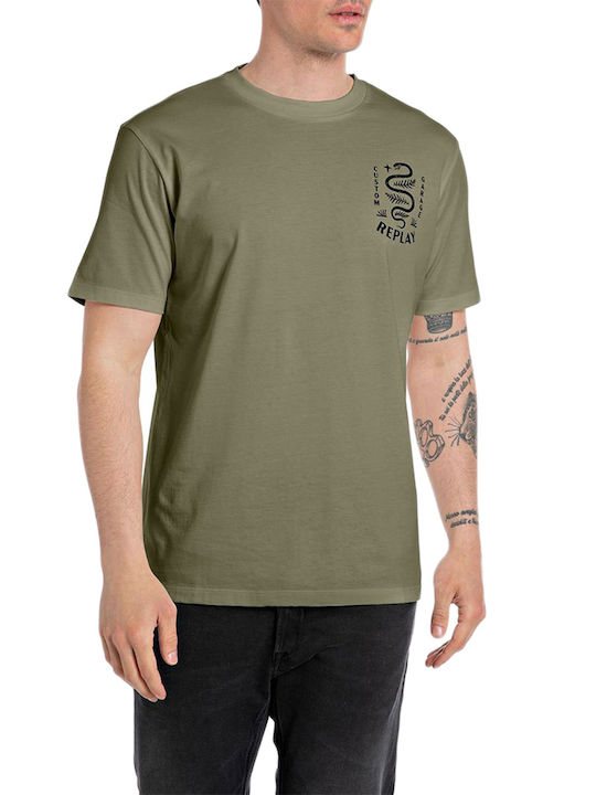 Replay Men's Short Sleeve T-shirt Haki
