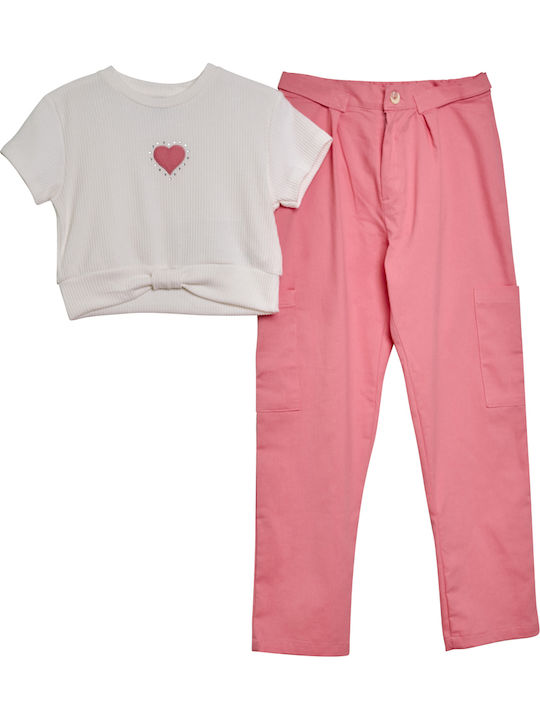 Kids' Set with Pants Summer 2pcs White