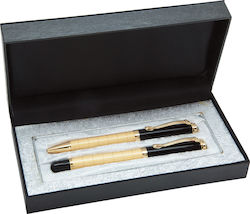 Μεταλλικά Pen Set Ballpoint with Quill Gold