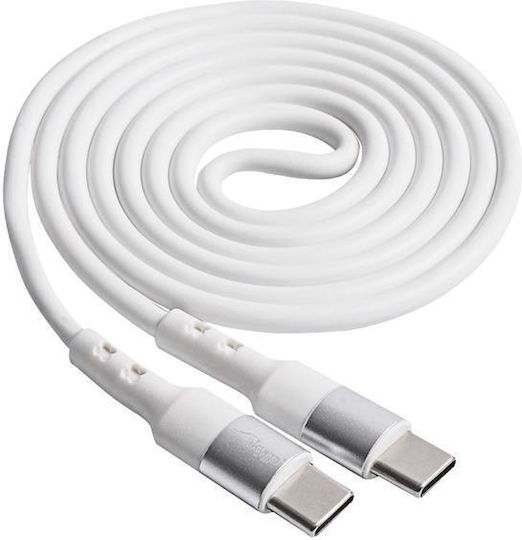 Akyga USB 2.0 Kabel USB-C männlich - USB-C 60W Weiß 1m AK-USB-40