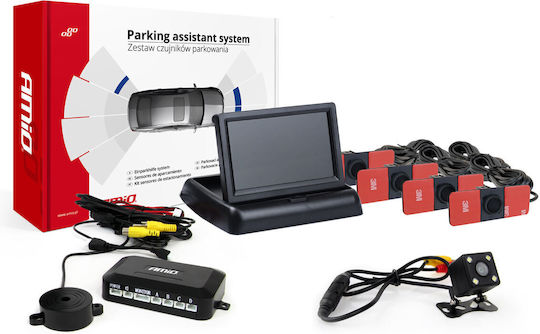 AMiO Car Parking System with Camera and 4 Sensors in Black Colour