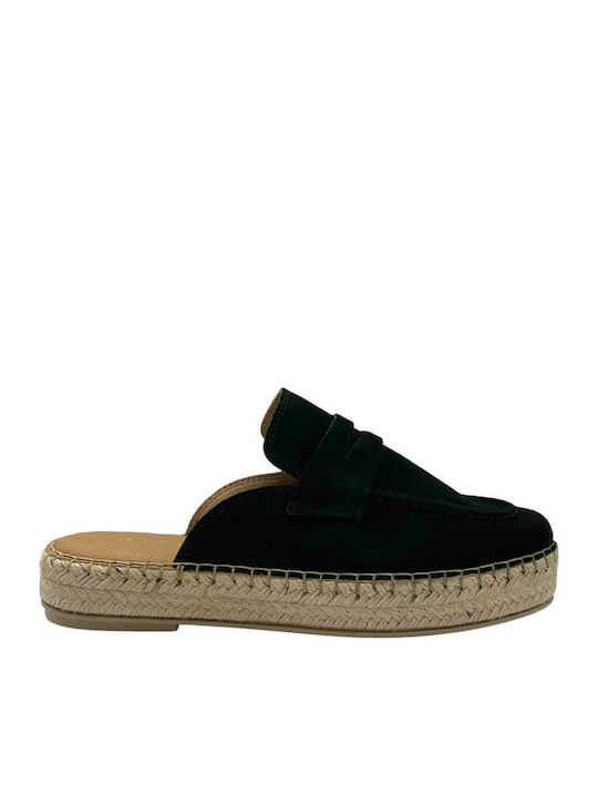Flat Suede Mules σε Μαύρο Χρώμα