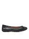 Leather Women's Ballerina Shoes Black