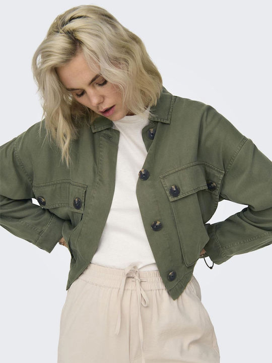 Only Women's Short Lifestyle Jacket for Winter Green