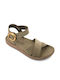 Fantasy Sandals Anatomic Handmade Leather Women's Sandals with Ankle Strap Khaki