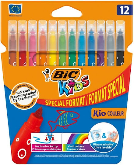 BIC Kids Μαρκαδόροι Ζωγραφικής 4.5mm Λεπτοί Σετ 12 χρώματα