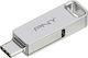 PNY Duo Link 256GB USB 3.2 Stick with connection USB-A & USB-C Silver