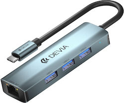 Devia USB Hub 4 Θυρών (USB-C) EC621
