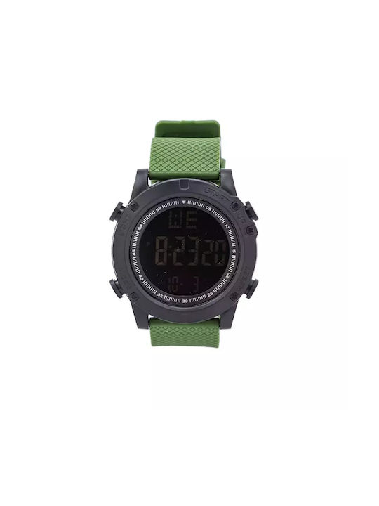 Nora's Accessories Digital Uhr Batterie mit Grün Kautschukarmband