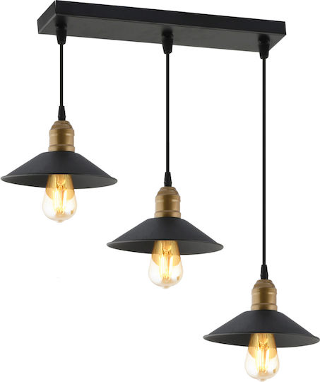 ArteLibre GON Pendant Light Black Bell with Socket E27 75x65cm
