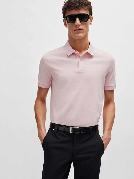 Hugo Boss Bluza Bărbătească cu Mânecă Scurtă Polo Roz
