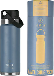 Estia Bottle Thermos Stainless Steel Estia Travel Chug Save Aegean Denim Blue 750ml