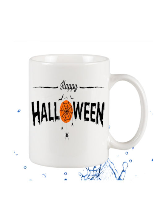 Happy Halloween Κούπα από Πορσελάνη Λευκή 295ml