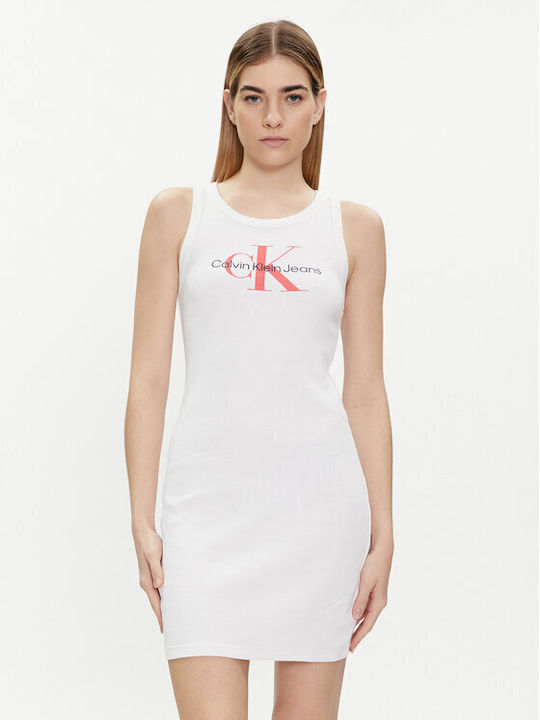 Calvin Klein Sommer Mini Kleid Weiß