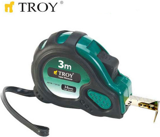 Troy Banda de măsurat cu resetare automată 16mm x 3m