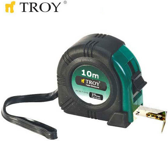 Troy Μετροταινία με Αυτόματη Επαναφορά 25mm x 10m